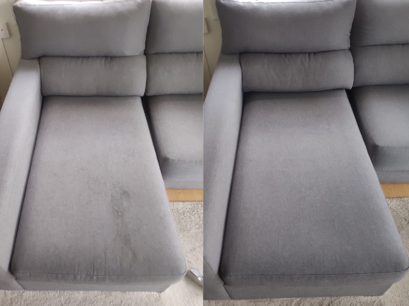 Sofa cleaning before and after