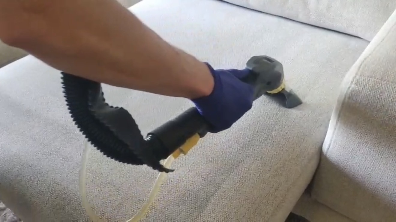 Professional upholstery extraction cleaning